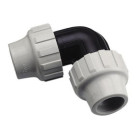 COUDE EGAL PLASTIQUE A SERRAGE EXTERIEUR POUR TUBE POLYETHYLENE SEMI-RIGIDE