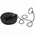 BOUCHON PVC NOIR AVEC CHAINETTE TRIANGLE