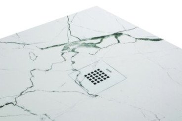 Receveur de douche résine de synthèse RECEA marbre blanc 70x90 - ELMER