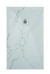 Receveur de douche résine de synthèse RECEA marbre blanc 80x140 - ELMER