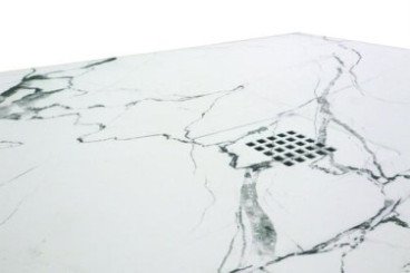 Receveur de douche résine de synthèse RECEA marbre blanc 90x90 - ELMER