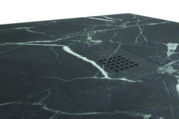Receveur de douche résine de synthèse RECEA marbre noir 90x90 - ELMER