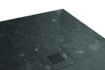 Receveur de douche résine de synthèse RECEA terrazzo noir 70x160 - ELMER