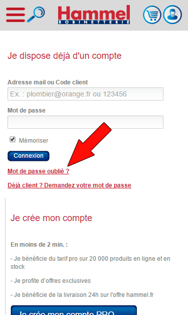 Récupérez votre mot de passe.
