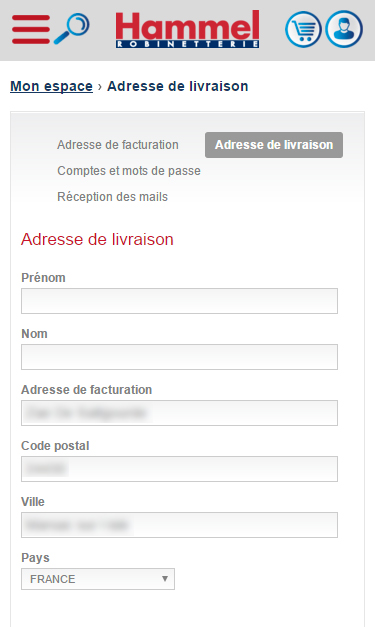 Changez votre adresse de livraison.