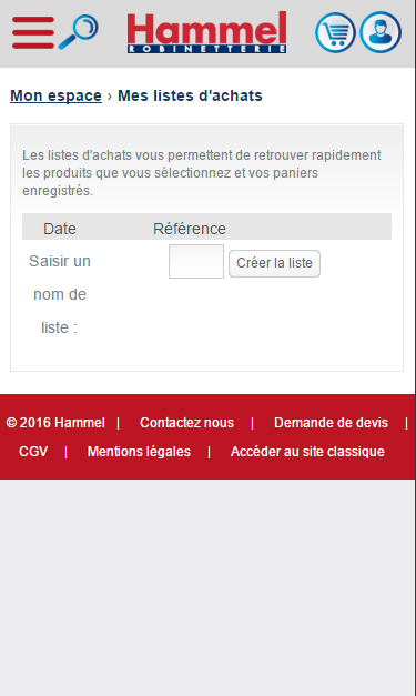 Créez votre liste d'achats à partir de cette page.
