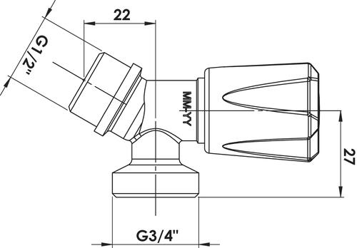 Robinet machine à laver double incliné avec applique - pronorm 90-15