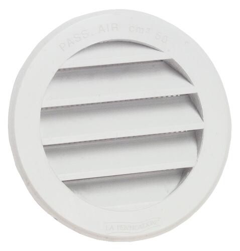 Grille d'aération ronde blanche avec moustiquaire Ø100 pour mobilhome