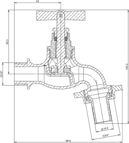 Robinet d'extérieur nostalgique applique en façade ø15cm pour 15/21