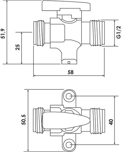 Robinet ROAI Mâle G (15/21) 1/2 + bouchon pour Gaz Naturel