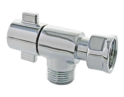 Robinet d'arret équerre 3/8 chrome avec presse étoupe wc