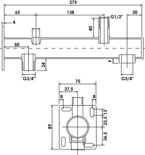 Potence fixe équipée pour vase d'expansion M12/17