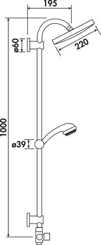 COLONNE DE DOUCHE SIMPLE SANS ROBINETTERIE