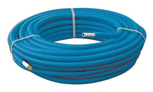 Tube multicouche gainé bleu ø26 en couronne 50m - fixomultix 2303-26-50