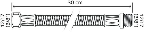 Flexible mâle femelle Ø8 filetage 12x17, 300 mm - BOUTTÉ