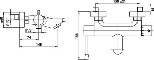 Mitigeur thermostatique douche PMR : MT421 01