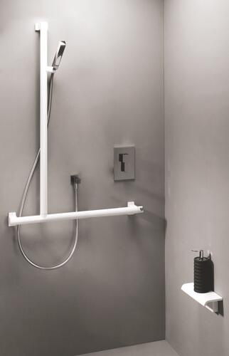 Barre de douche d'angle Pellet en aluminium modulable en T ou en L