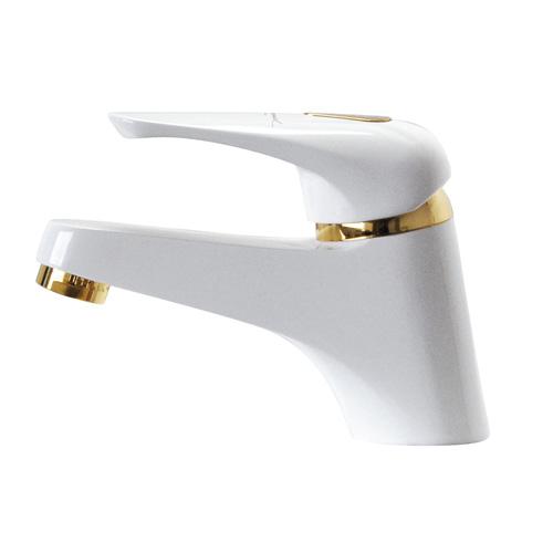 Mitigeur Lavabo Blanc Et Or
