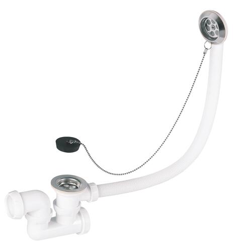 Vidage de baignoire à chaînette avec siphon orientable - wirquin 502012501