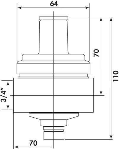 SOMATHERM Réducteur de pression à membrane Double Femelle20/27 Prise  manomètre orientable Réglage de la pression de sortie par clé 6pans  Pression