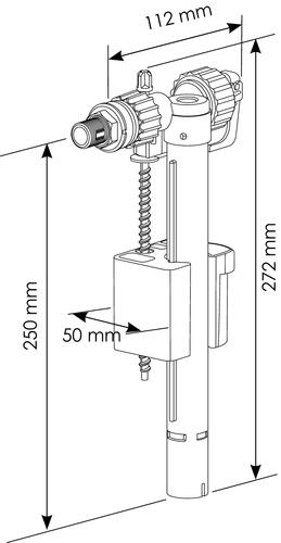 Robinet à flotteur Duo WC compact - Cablematic