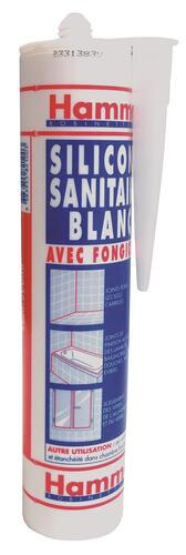 Mastic silicone blanc acetique - hammel 582-10