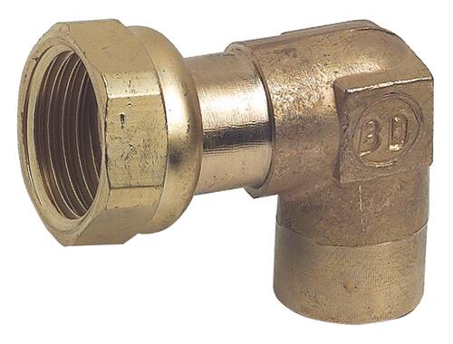 Raccord 2 pièces - à joint plat - pour robinet Gaz (JPG) - tube cuivre