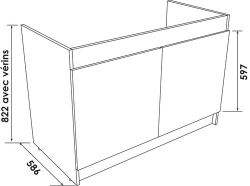 Meuble sous évier 80cm 9311
