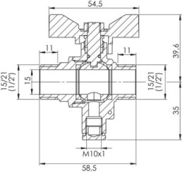 Vanne porte sonde double mâle 15/21