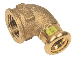 COUDE 90° BRONZE FEMELLE A SERTIR GAZ JPG Ø35-33/42
