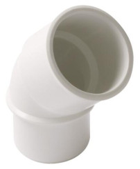 Coude PVC blanc 45° mâle femelle ø32 - NICOLL