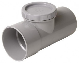 Té de visite PVC mâle femelle ø100 avec bouchon - NICOLL