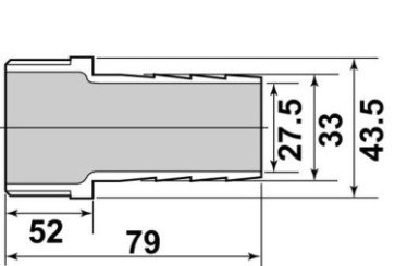 Raccord cannelé acier inoxydable ø33-33/42 - GEBOG316