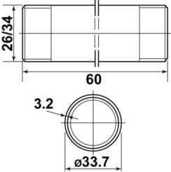 Bobine filetée acier inoxydable MM26/34 60mm - GEBOG316