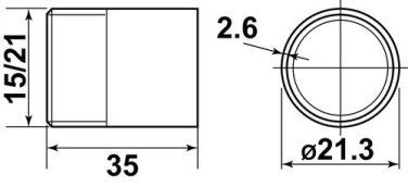Bobine filetée acier inoxydable MM15/21 35mm - GEBOG316
