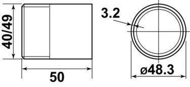 Bobine filetée acier inoxydable MM40/49 50mm - GEBOG316