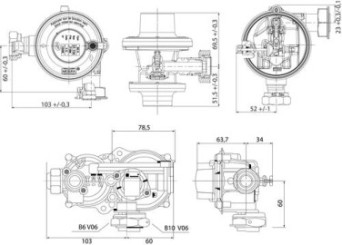 Régulateur gaz naturel b6n - 21 mbars
