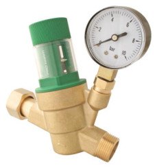 Régulateur de pression à membrane mâle écrou tournant 20/27 avec manomètre
