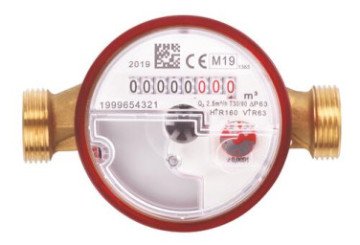 Compteur d'eau chaude à jet unique pré-équipé capteur radio 20/27