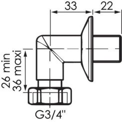 Raccord coude réglable laiton chromé - PRESTO