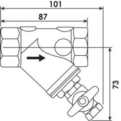 Filtre incliné à tamis avec robinet de rinçage F26/34