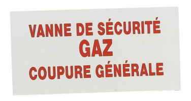 Étiquette de signalisation rigide vanne gaz - coupure générale 150x75
