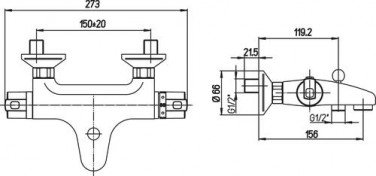 Thermostatique bain-douche Calips'o C3 - ROLF
