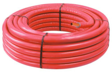 Tube PER gainé isolé rouge ø16 50m 