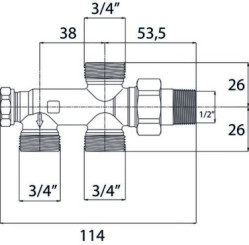Distributeur monotube à raccordement au sol 3/4EK-M15/21