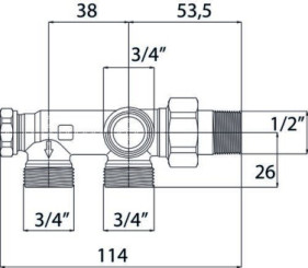 Distributeur monotube à raccordement mural 3/4EK-M15/21