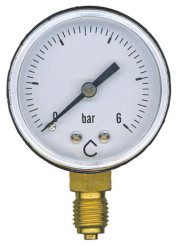 MANOMETRE SEC 0 A 6 BARS A RACCORDEMENT RADIAL D63 - M8/13