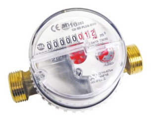 Compteur d'eau chaude à jet unique à impulsion 26/34