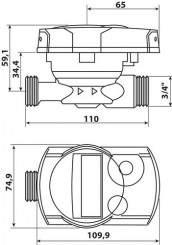 Compteur d'énergie thermique compact standard DN15