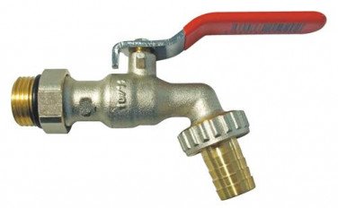 Robinet d'arrosage orientable à sphère avec raccord au nez 15/21 - 20/27